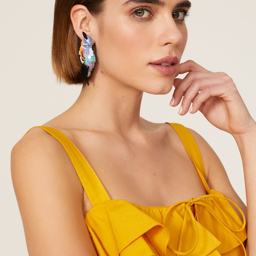Mignonne Gavigan BLUE PINK HUMMINGBIRD EARRINGS in Multicolored - Picture 3 of 3